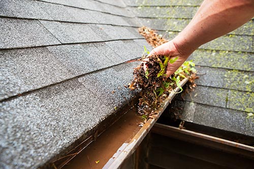Cleaning the gutters on a high-end property